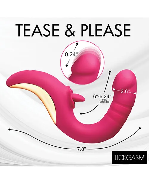 Vibrators XR Brands Lickgasm Tease Please Thrusting Licking Vibrator Pink Vibrators XR Brands Lickgasm Tease Please Thrusting Licking Vibrator Pink