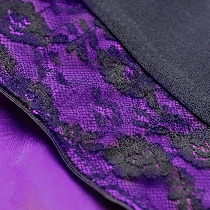 Vibrators Xr Brands Strap U Lace Envy Crotchless Panty Harness L XL Purple and Black Vibrators Xr Brands Strap U Lace Envy Crotchless Panty Harness L XL Purple and Black