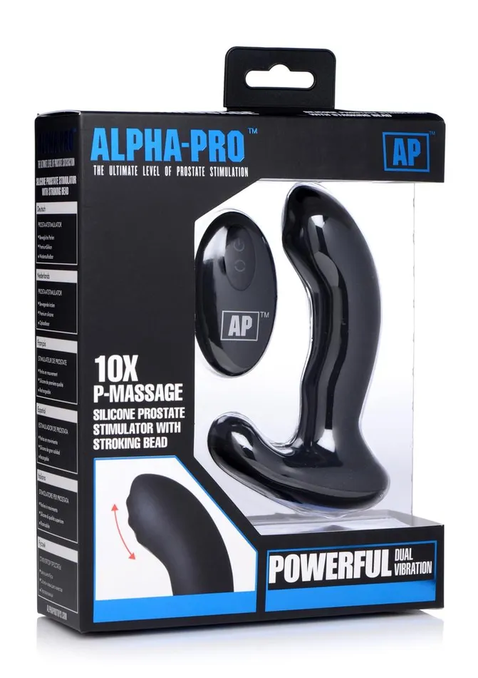 ALPHAPRO Male Sex Toys AlphaPro PMassage Prostate Stimulator with Stroking Bead