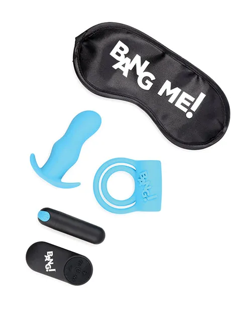 Bang Duo Blast Remote Control Cock Ring Butt Plug Vibe Kit Blue Playthings Anal