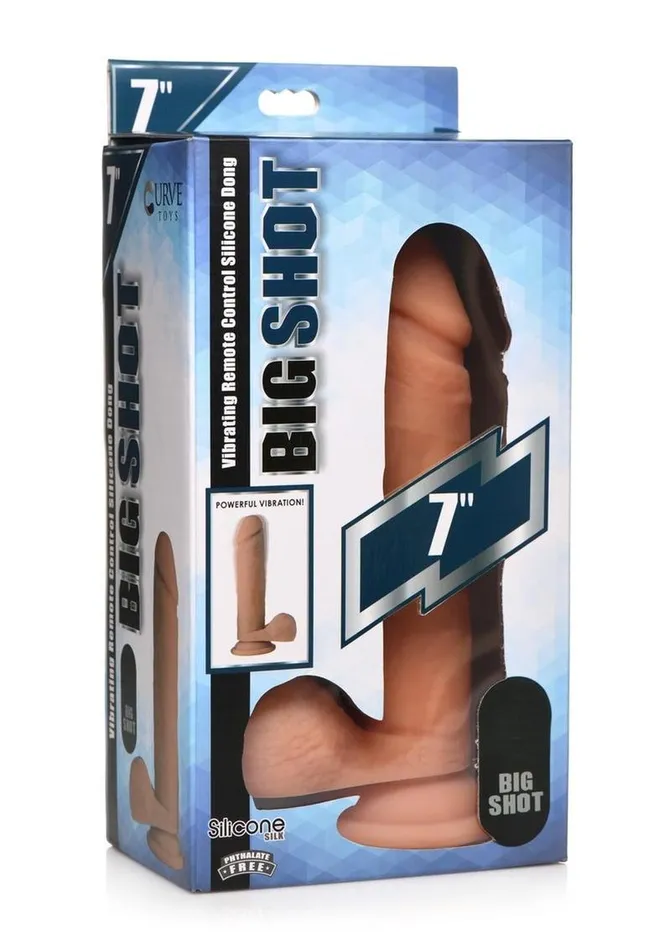 Big Shot Wireless Vibrating Silicone Dildo with Balls Big Shots Female Sex Toys
