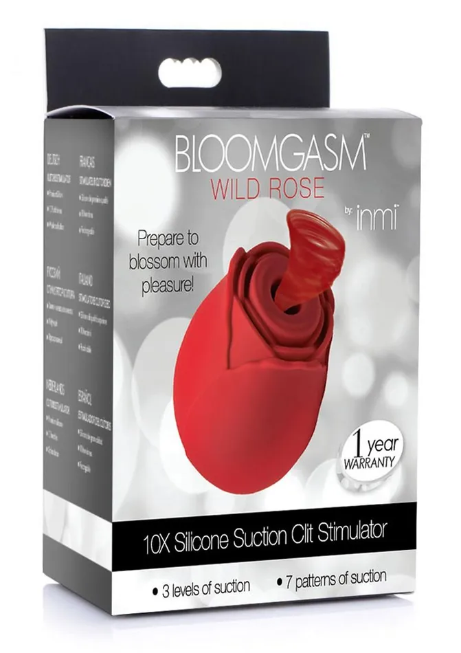 Bloomgasm Female Sex Toys Inmi Bloomgasm Wild Rose 10x Silicone Rechargeable Clit Stimulator with Suction