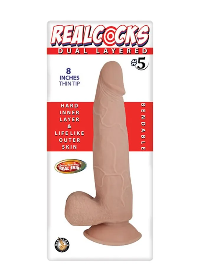 Dildos Realcocks Realcocks Dual Layered 5 Bendable Dildo Thin Tip Dildos Realcocks Realcocks Dual Layered 5 Bendable Dildo Thin Tip