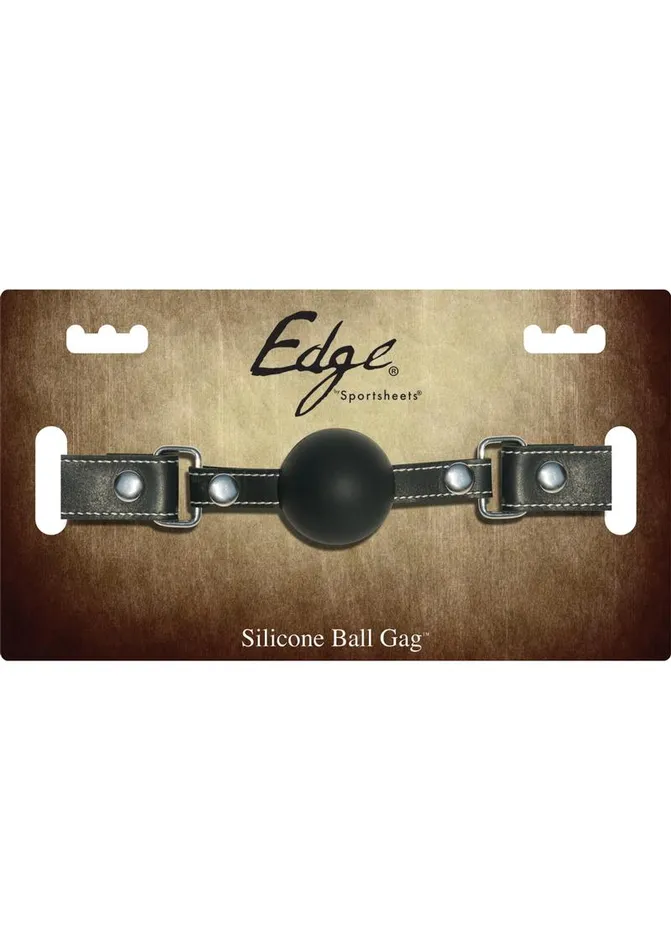 Edge Silicone Ball Gag with Adjustable Leather Strap Edge Male Sex Toys Edge Silicone Ball Gag with Adjustable Leather Strap Edge Male Sex Toys