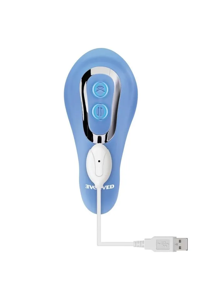 Evolved Female Sex Toys Tap and Thrust Rechargeable Silicone Vibrator with Clitoral Stimulation