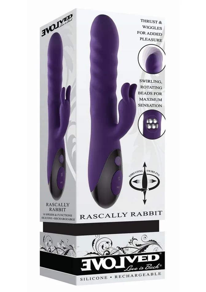 Evolved Rascally Rabbit Rechargeable Silicone Thrusting Rotating Vibrator Female Sex Toys Evolved Rascally Rabbit Rechargeable Silicone Thrusting Rotating Vibrator Female Sex Toys