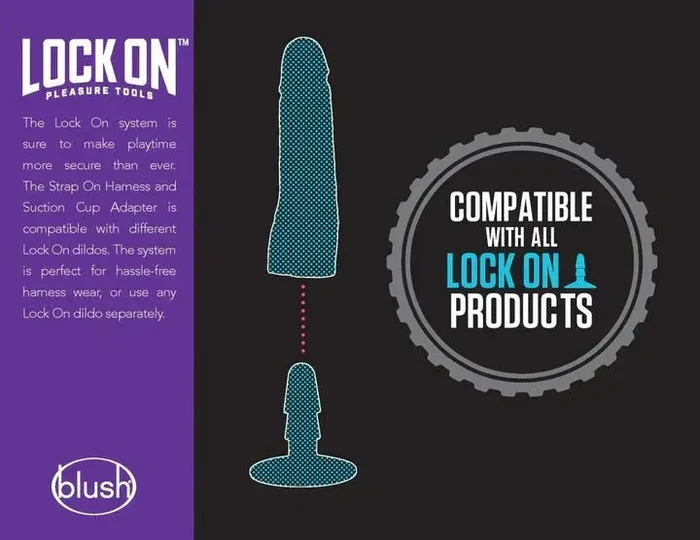 Female Sex Toys Blush Blush Lock On Karbonite Realistic 775 in Dildo with Handle Suction Cup Adapter