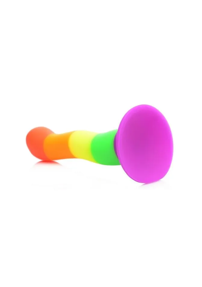 Female Sex Toys STRAP U Strap U Proud Rainbow Silicone Dildo with Harness