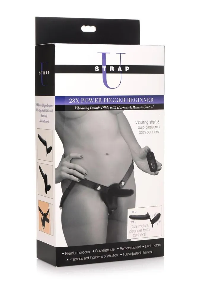 Female Sex Toys STRAP U Strap U Vibrating Silicone Double Dildo with Harness and Remote Control