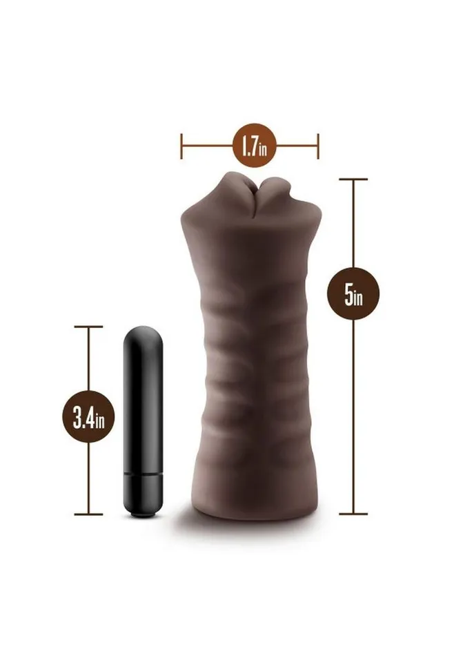 Hot Chocolate Renee Vibrating Masturbator with Bullet Mouth Hot Chocolate Male Sex Toys
