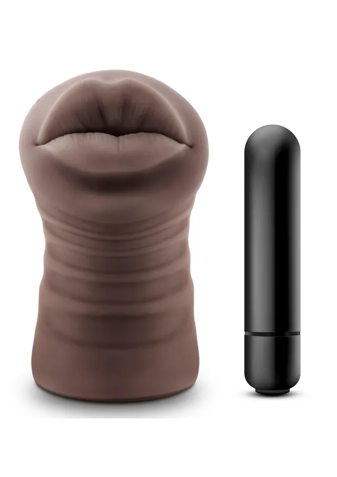 Hot Chocolate Renee Vibrating Masturbator with Bullet Mouth Hot Chocolate Male Sex Toys