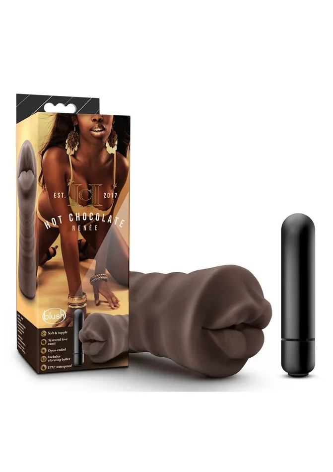 Hot Chocolate Renee Vibrating Masturbator with Bullet Mouth Hot Chocolate Male Sex Toys