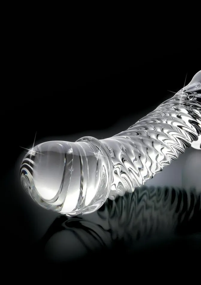 Icicles No 61 Textured Glass GSpot Dildo with Balls Icicles Dildos Icicles No 61 Textured Glass GSpot Dildo with Balls Icicles Dildos