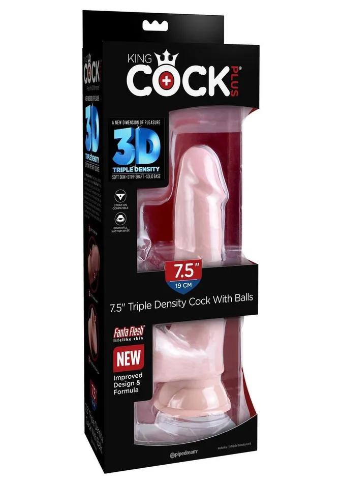 King Cock Dildos King Cock Plus Triple Density Dildo with Balls