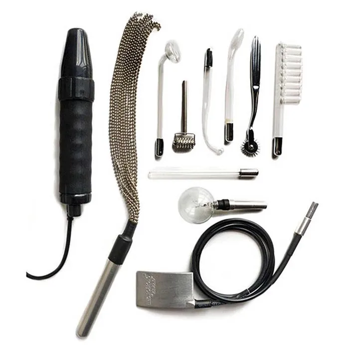 Kinklab Vibrators Kinklab Agent Noir Neon Wand Electrosex Kit