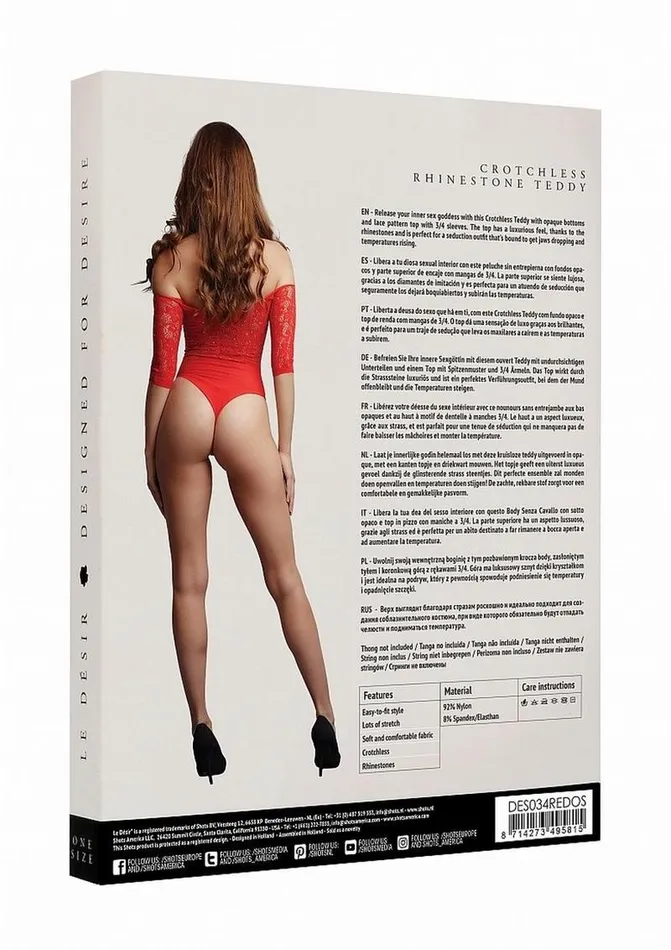 Le Desir Crotchless Rhinestone Teddy Le Desir Vibrators