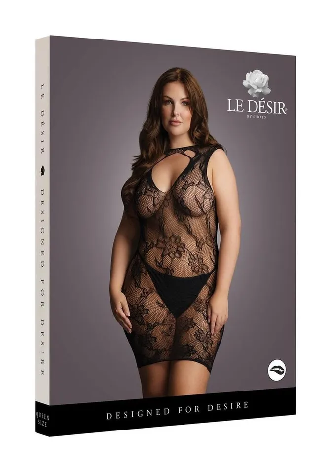 Le Desir Female Sex Toys Le Desir High Neck Lace Mini Dress