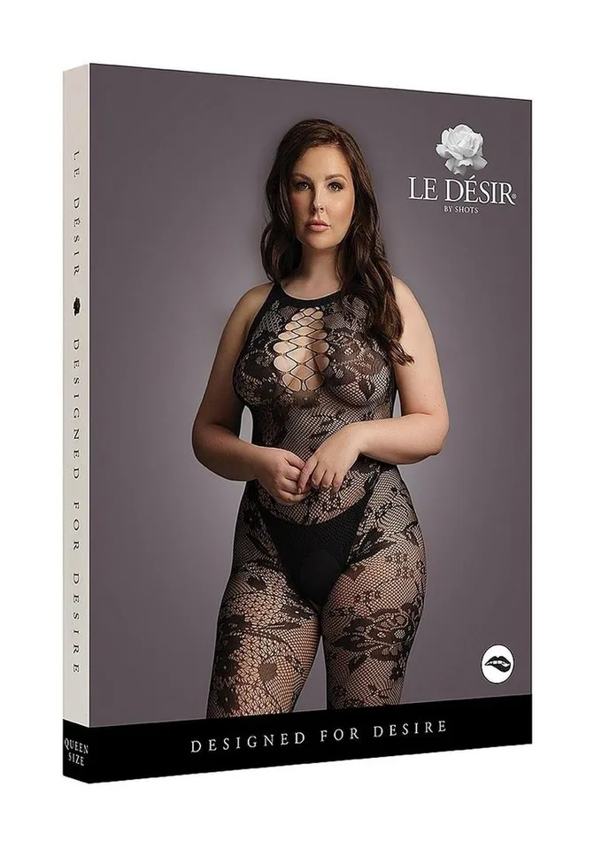 Le Desir Le Desir Criss Cross Neck Bodystocking Bodystockings Playsuits