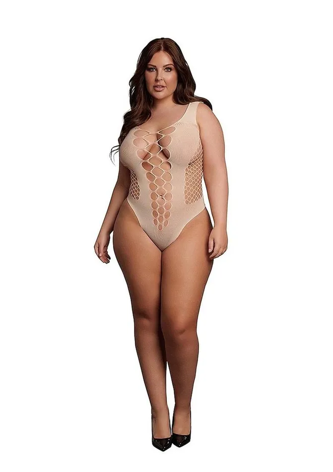 Le Desir VNeck Teddy with Opaque Panels Le Desir Male Sex Toys