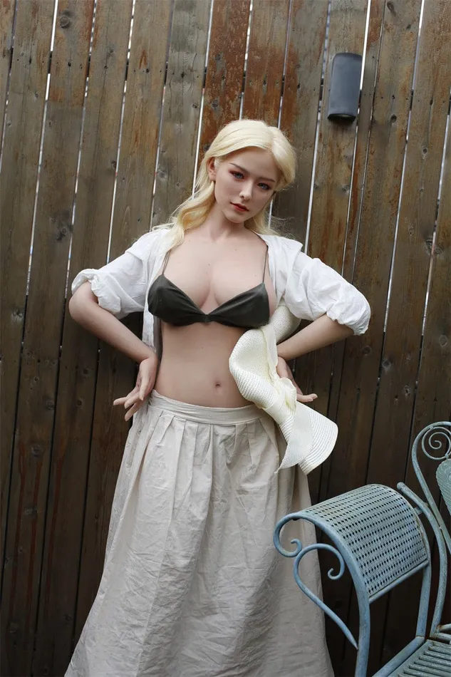 Male Sex Toys 156cm5ft1 Ecup Blond Hair Silicone Head Sex Doll Divina Starpery Doll