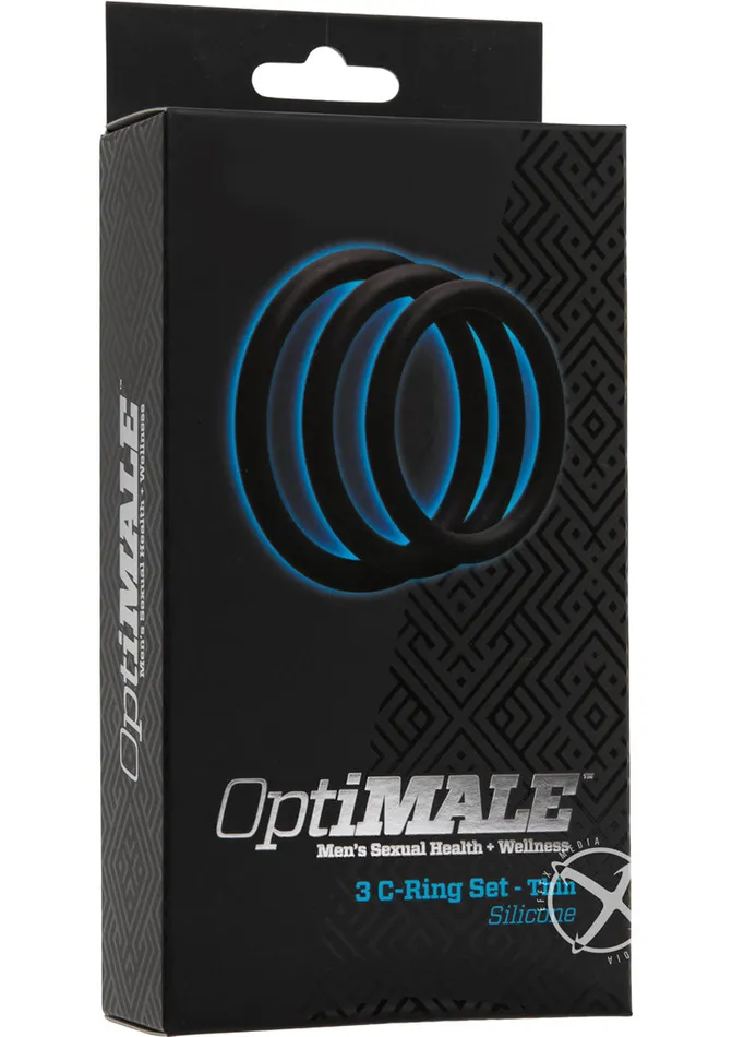 Male Sex Toys OptiMALE Optimale 3 CRing Set Silicone Cock Ring Thin