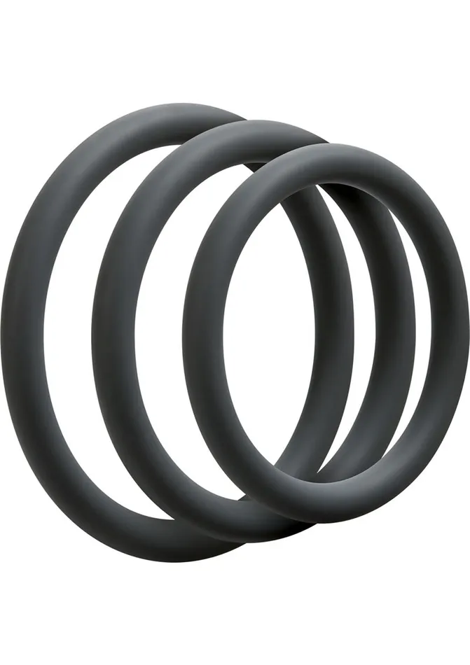Male Sex Toys OptiMALE Optimale 3 CRing Set Silicone Cock Ring Thin