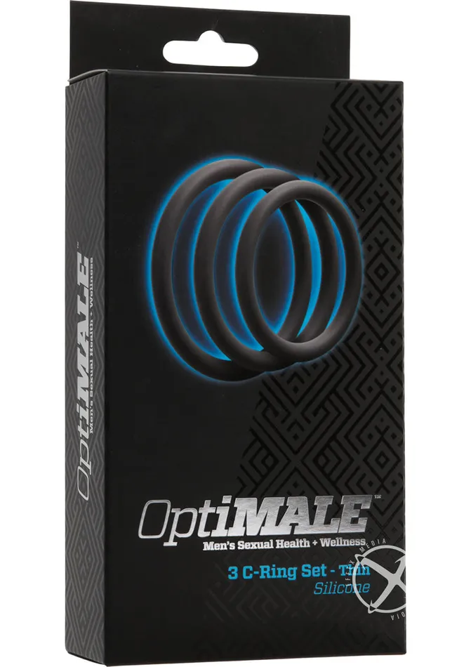 Male Sex Toys OptiMALE Optimale 3 CRing Set Silicone Cock Ring Thin