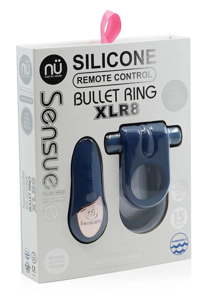 Nu Sensuelle Silicone Bullet Ring Xlr8 Rechargeable Vibrating Cock Ring with Remote Control Nu Sensuelle Male Sex Toys Nu Sensuelle Silicone Bullet Ring Xlr8 Rechargeable Vibrating Cock Ring with Remote Control Nu Sensuelle Male Sex Toys