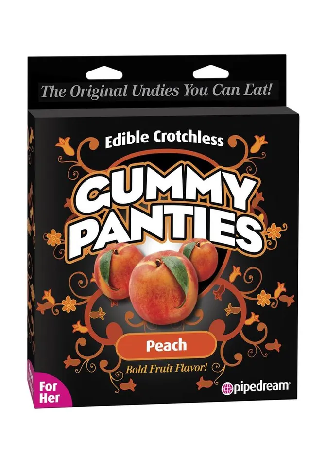 Pipedream Edible Crotchless Gummy Panties Peach Vibrators