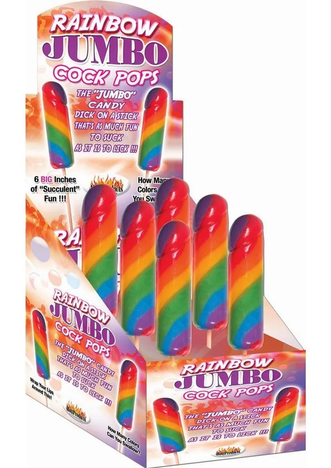Rainbow Jumbo Cock Pops Rainbow Dildos