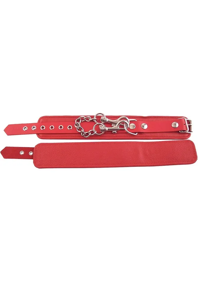 Restraints Rouge Rouge Plain Leather Adjustable Ankle Cuffs Restraints Rouge Rouge Plain Leather Adjustable Ankle Cuffs
